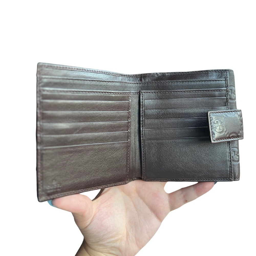 Gucci Chocolate Brown Embossed Leather Wallet with Bow - Gucci Gift Box - Picture 7 of 8